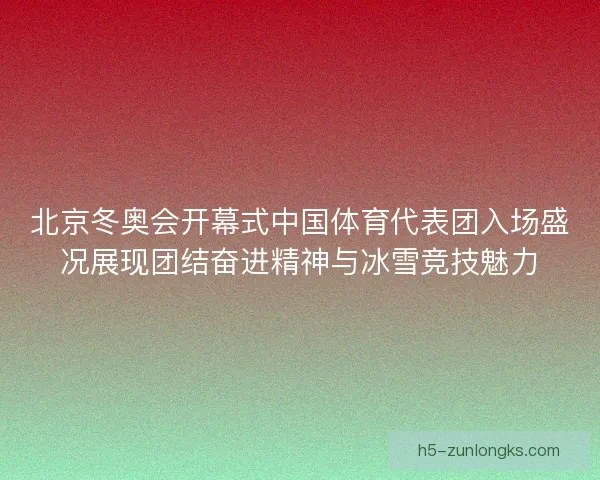 北京冬奥会开幕式中国体育代表团入场盛况展现团结奋进精神与冰雪竞技魅力