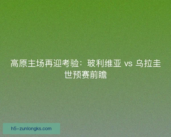 高原主场再迎考验：玻利维亚 vs 乌拉圭世预赛前瞻