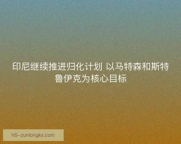 印尼继续推进归化计划 以马特森和斯特鲁伊克为核心目标 印尼继续推进归化计划 以马特森和斯特鲁伊克为核心目标