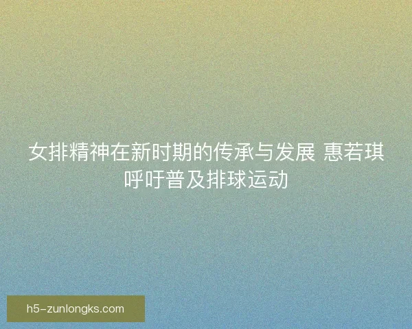 女排精神在新时期的传承与发展 惠若琪呼吁普及排球运动